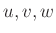 $ u,v,w$