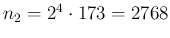 $ n_2=2^4\cdot 173=2768$