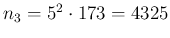 $ n_3=5^2\cdot 173=4325$