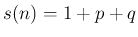 $ s(n)=1+p+q$