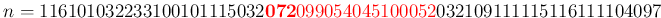 $ n=116101032233100101115032{\color{red}\mathbf{072}099054045100052}032109111115116111104097$