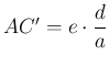 $ AC'=e\cdot \dfrac{d}{a}$