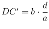 $ DC'=b\cdot \dfrac{d}{a}$