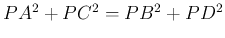 $ PA^2+PC^2=PB^2+PD^2$