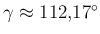 $ \gamma\approx 112{,}17^{\circ}$