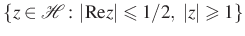 $ \{z\in\mathcal{H}\colon \vert{\mathrm{Re}}z\vert\leqslant 1/2,\ \vert z\vert\geqslant 1\}$