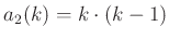 $ a_2(k)=k\cdot (k-1)$