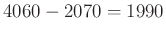 $ 4060-2070=1990$