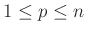 $ 1\le p\le n$