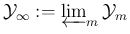 $ \mathcal{Y}_\infty:=\varprojlim_m \mathcal{Y}_m$