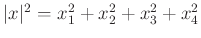 $ \vert x\vert^2=x_1^2+x_2^2+x_3^2+x_4^2$