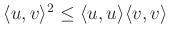 $ \langle u,v\rangle^2\leq \langle u,u\rangle \langle v,v\rangle$