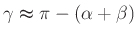 $ \gamma \thickapprox \pi-(\alpha+\beta)$