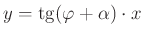 $ y=\tan (\varphi+\alpha)\cdot x$