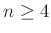 $ n\ge 4$