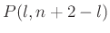 $ P(l, n+2-l)$