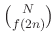 $ \binom N{f(2n)}$