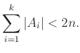 $\displaystyle \sum_{i=1}^k\vert A_i\vert<2n.$
