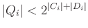 $ \vert Q_i\vert<2^{\vert C_i\vert+\vert D_i\vert}$