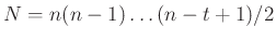 $ N=n(n-1)\dots(n-t+1)/2$