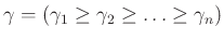 $ \gamma =(\gamma_1 \ge \gamma_2 \ge \ldots \ge \gamma_n)$