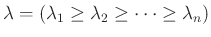 $ \lambda =(\lambda_1 \ge \lambda_2 \ge \dots \ge \lambda_n)$
