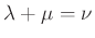 $ \lambda + \mu= \nu $