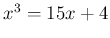 $ x^3=15x+4$