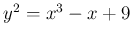 $ y^2=x^3-x+9$