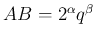$ AB=2^\alpha q^\beta$