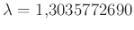 $ \lambda=1{,}3035772690$