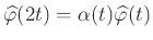 $ \widehat\varphi(2t)=\alpha(t)\widehat\varphi(t)$