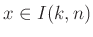 $ x\in I(k,n)$