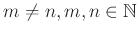$ m\ne n, m,n\in\mathbb{N}$