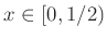 $ x\in[0,1/2)$