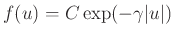 $ f(u)=C\exp(-\gamma \vert u\vert)$