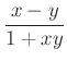 $ \dfrac{x-y}{1+xy}$
