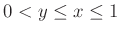$ 0<y\le x\le 1$