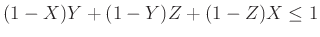 $ (1-X)Y+(1-Y)Z+(1-Z)X\le1$