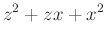 $\displaystyle z^2+zx+x^2$