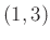 $ (1,3)$