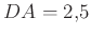 $ DA=2{,}5$