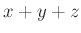 $ x+y+z$