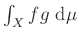 $ \int_X fg~\mathrm{d}\mu$