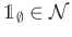 $ \mathds{1}_{\emptyset}\in\mathcal{N}$