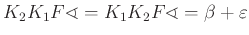 $ K_2K_1F\sphericalangle =K_1K_2F\sphericalangle =\beta +\varepsilon $
