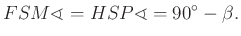 $\displaystyle FSM\sphericalangle =HSP\sphericalangle =90^{\circ}-\beta.$