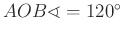 $ AOB\sphericalangle =120^{\circ}$