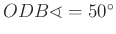$ ODB\sphericalangle =50^{\circ}$