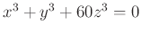$ x^3+y^3+60z^3=0$